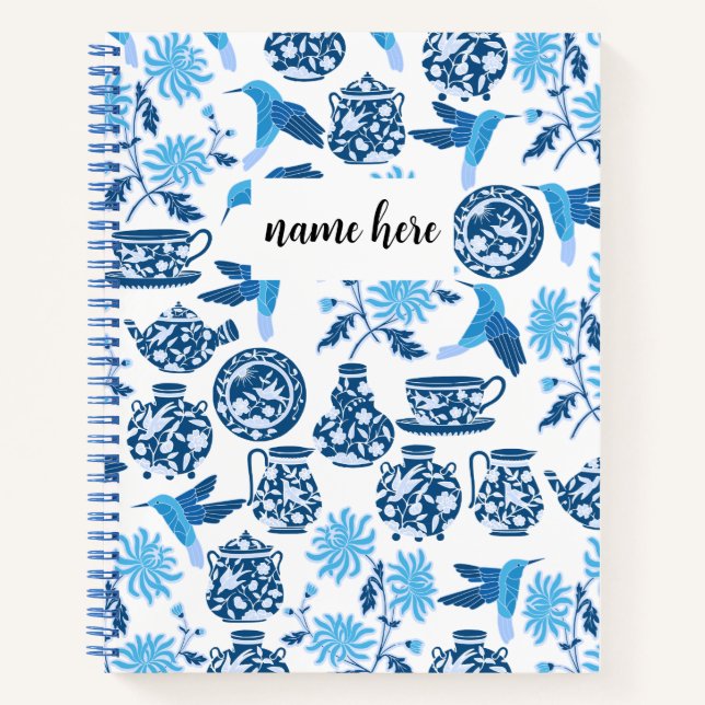 Carnet personnalisé Blue Chinoiserie (Devant)