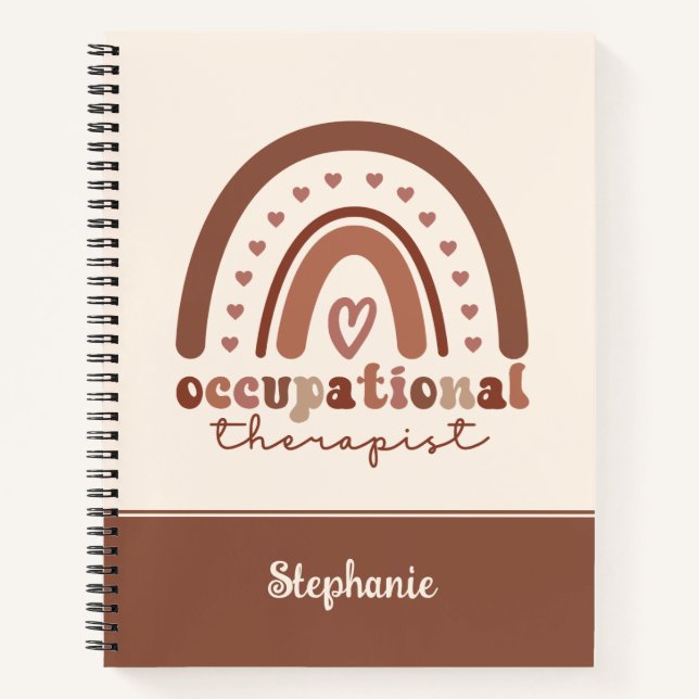 Carnet Personnalisé Boho Arc-en-ciel OT ergothérapie (Devant)