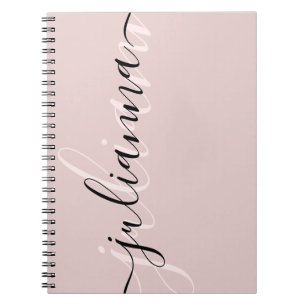 Carnet Personnalisé chic rose et noir