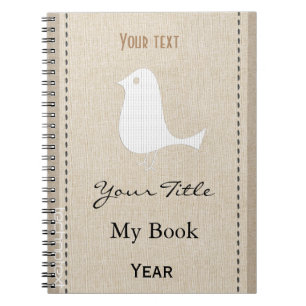 Carnet Personnalisé Cute drôle Oiseau look Linge