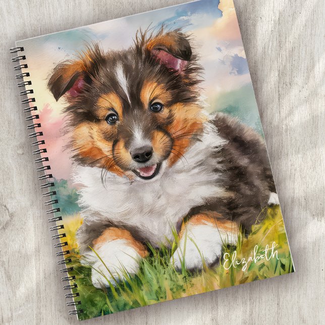 Carnet Personnalisé Cute Sheltie Chien Chien Chien Chien (Créateur téléchargé)