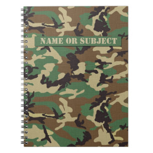 Carnet personnalisé de camouflage de militaires d