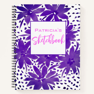 Carnet personnalisé de carnet de croquis floraux v