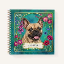 Carnet personnalisé de French Bulldog fauve