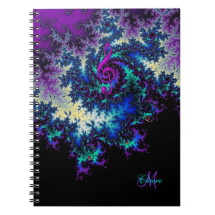 Carnet personnalisé de journal de clef de musique