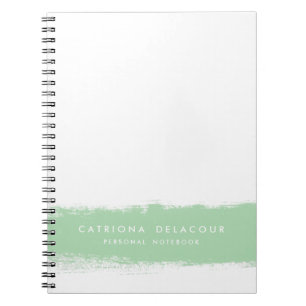 Carnet personnalisé de l'aquarelle de la menthe