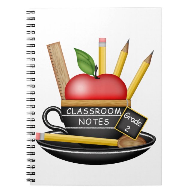 Carnet personnalisé de l'enseignant Apple Teacup (Devant)