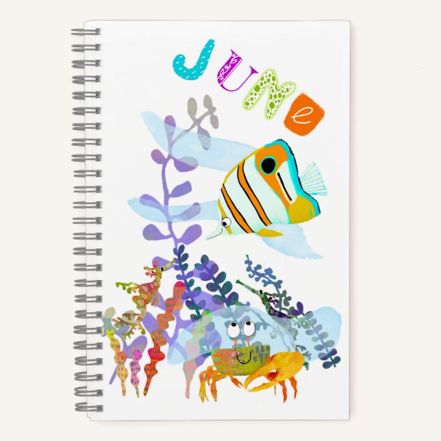 Carnet personnalisé de poissons-anges et d'amis oc (Recto)
