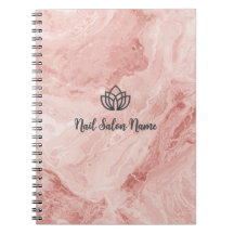 Carnet personnalisé de salon d'onglerie en marbre