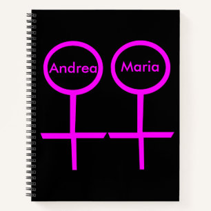 Carnet personnalisé des amoureux lesbiennes