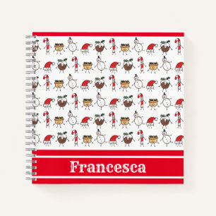 Carnet Personnalisé des personnages de Noël mignon