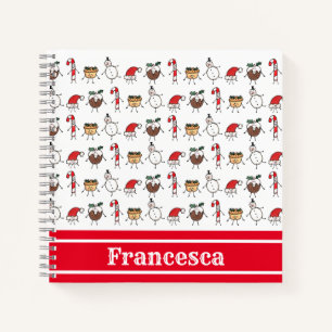 Carnet Personnalisé des personnages de Noël mignon