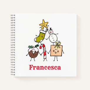Carnet Personnalisé des personnages de Noël mignon