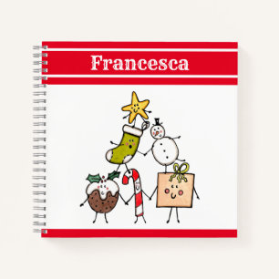 Carnet Personnalisé des personnages de Noël mignon