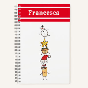 Carnet Personnalisé des personnages de Noël mignon