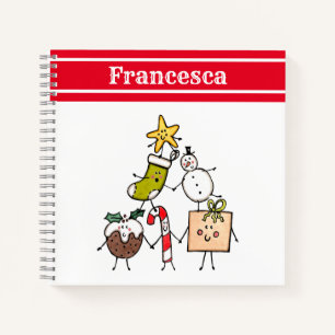 Carnet Personnalisé des personnages de Noël mignon
