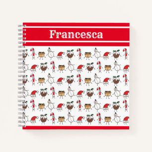 Carnet Personnalisé des personnages de Noël mignon