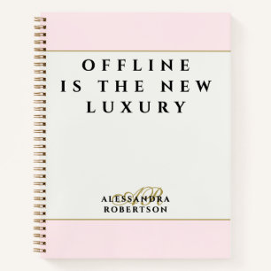 Carnet Personnalisé drôle inspirant rose pastel blanc or 