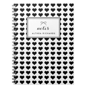 Carnet personnalisé du Motif Black Hearts