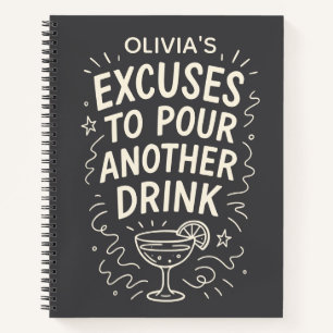 Carnet Personnalisé Funny Cheeky Cocktail Humour