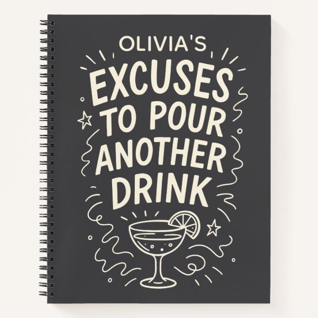 Carnet Personnalisé Funny Cheeky Cocktail Humour (Devant)