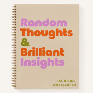 Carnet Personnalisé Gras Pensées créatives Drôle Citation