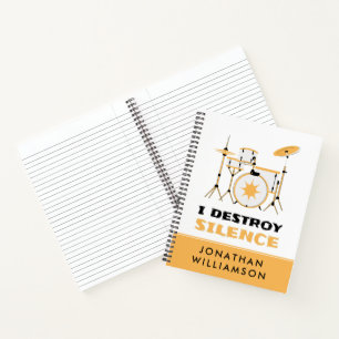 Carnet Personnalisé Je Détruit Silence Drôle Drummer