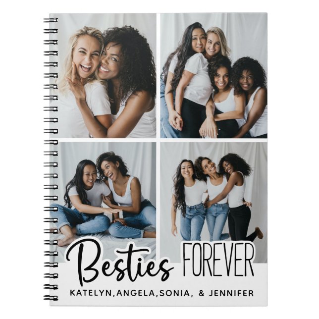 Carnet Personnalisé Meilleur Amis Forever 4 Collage de ph (Devant)