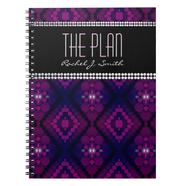 Carnet personnalisé Motif violet lumière de déesse (Devant)