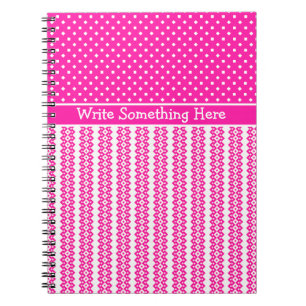 Carnet personnalisé : Motifs rose et blanc Candy