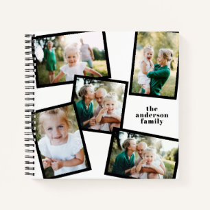 Carnet Personnalisé multi photo noir élégant moderne
