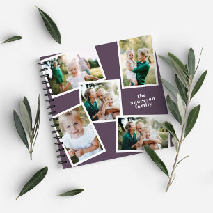 Carnet Personnalisé multi photo violet élégant moderne