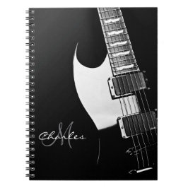Carnet personnalisé noir et blanc de musique de