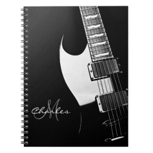Carnet personnalisé noir et blanc de musique de