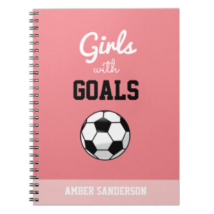 Carnet Personnalisé Nom Filles roses avec des buts Super