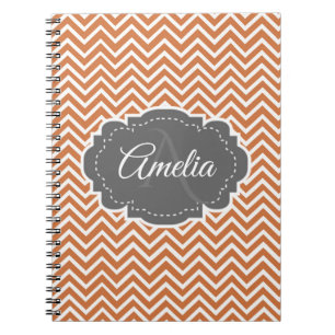 Carnet personnalisé Orange Chevron