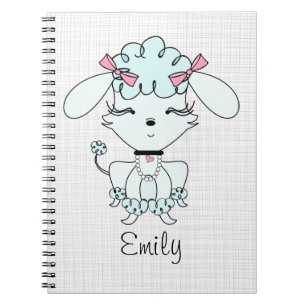Carnet personnalisé par caniche bleu de bande