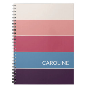 Carnet Personnalisé personnalisé violet bleu rose rouge r