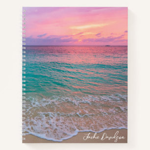 Carnet personnalisé Pink Sunset Beach