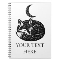 Carnet personnalisé Renard & Lune croissante 