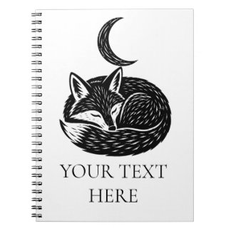 Carnet personnalisé Renard & Lune croissante 