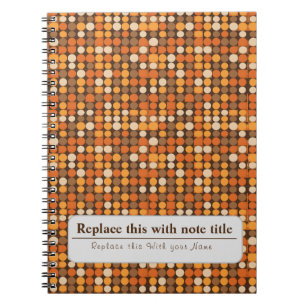 Carnet Personnalisé Retro Funky Orange Brown