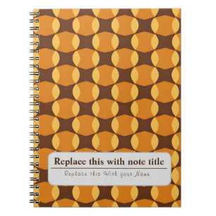 Carnet Personnalisé Retro Funky Orange Brown
