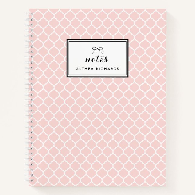 Carnet personnalisé rose pâle (Devant)