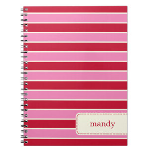 Carnet personnalisé - Rouge/Rose