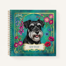 Carnet personnalisé Schnauzer noir et argent