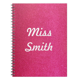 Carnet personnalisé toute étincelle rose-foncé