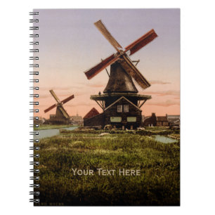 carnet personnalisé vintage néerlandais Windmills