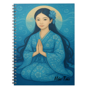 Carnet Personnalisé Zen Yoga Méditation Mindfult Art Bleu