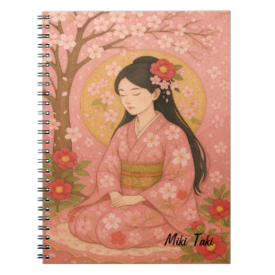 Carnet Personnalisé Zen Yoga Méditation Mindfult Art Rose